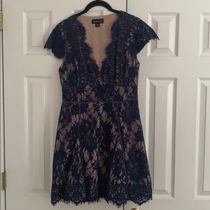 STYLESTALKER blue lace fit and flare dress